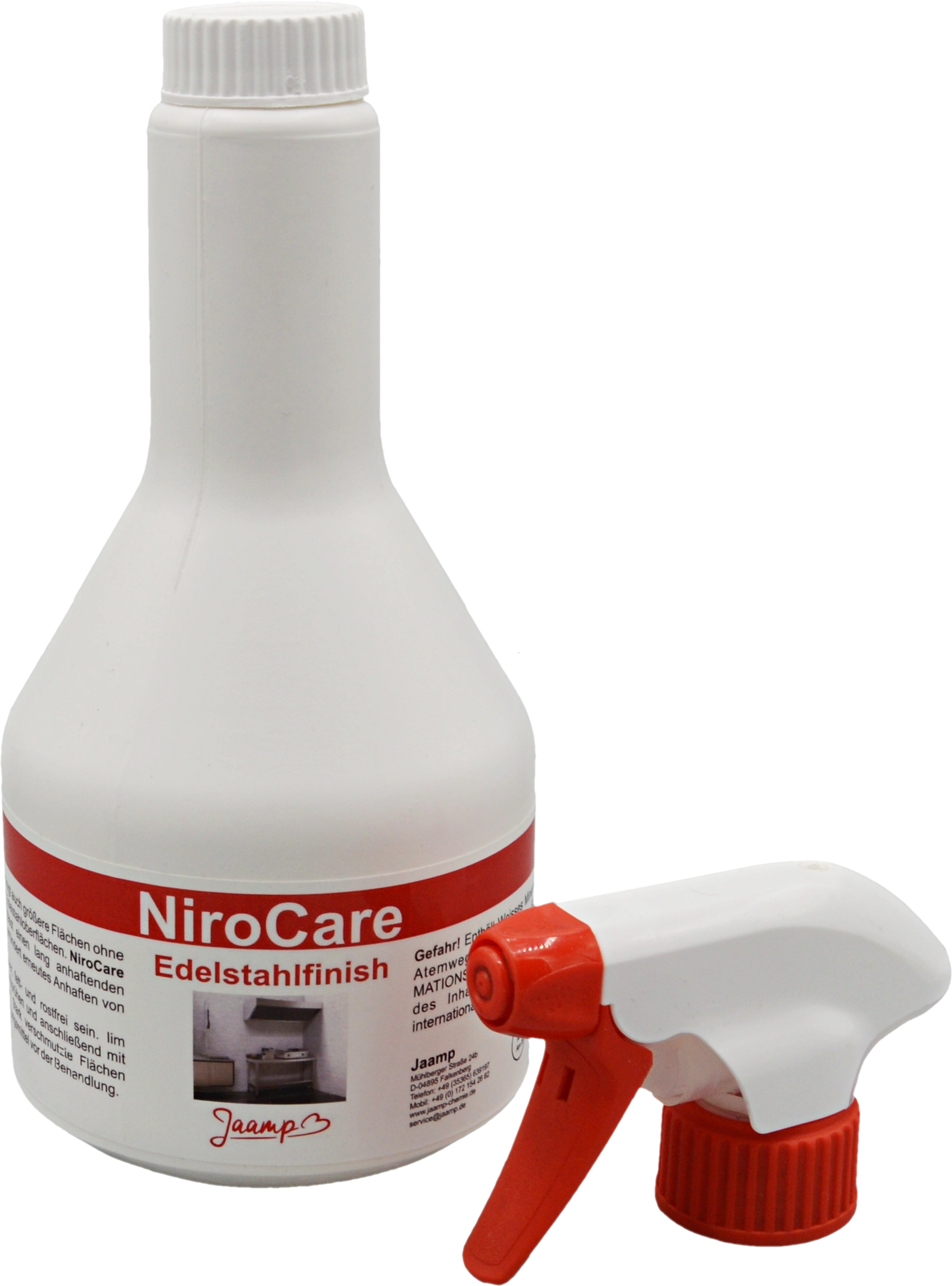 NiroCare Edelstahlfinish in der 500-ml-Sprühflasche