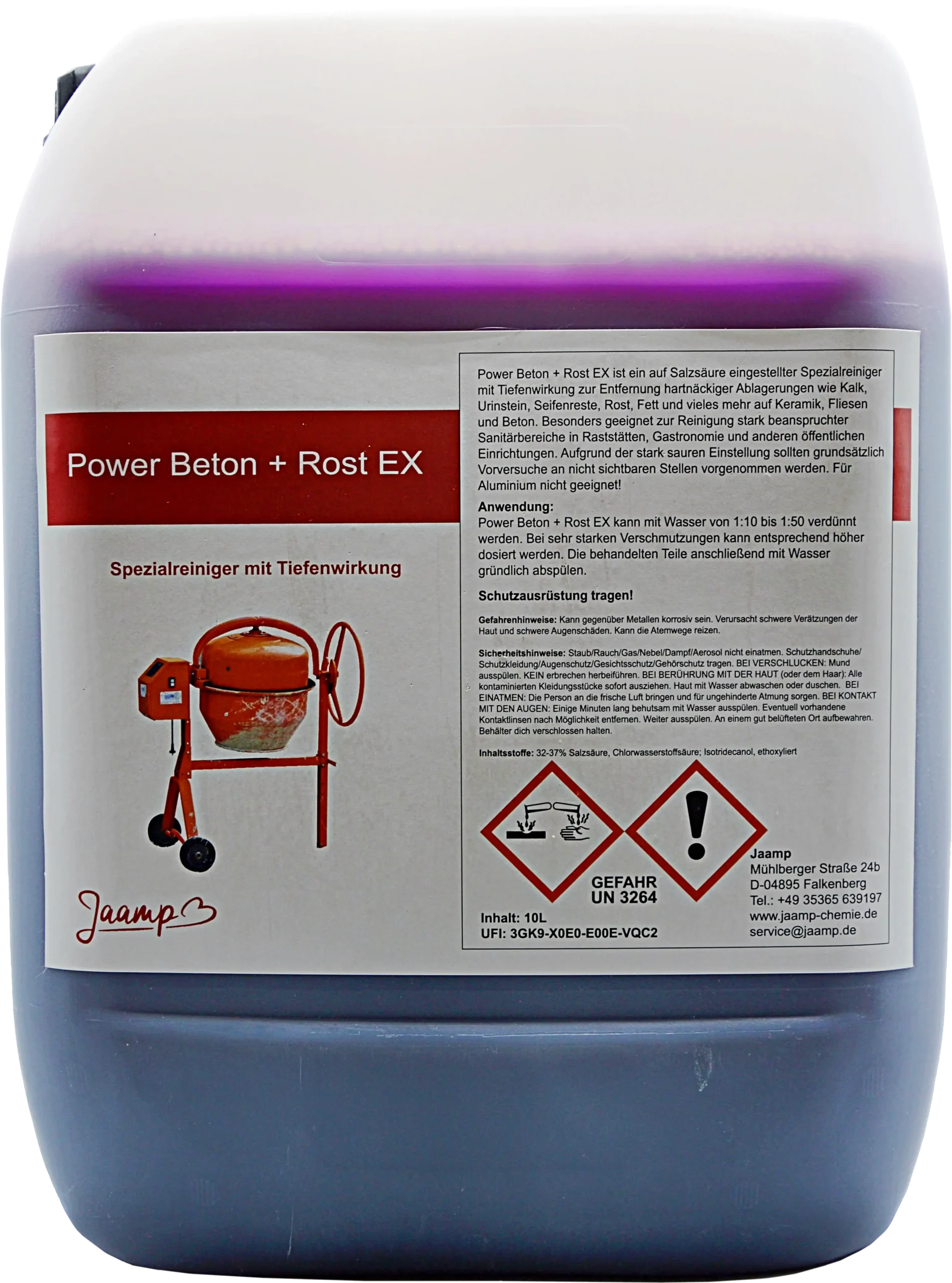Power Beton plus Rost EX im 10-Liter-Kanister von Jaamp Chemie
